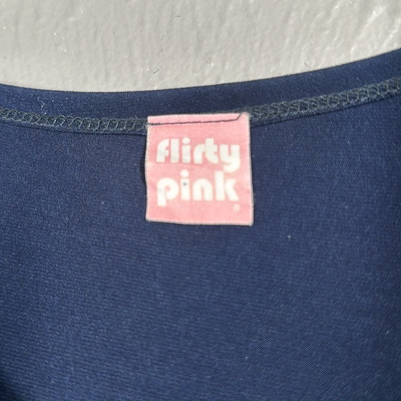 Flirty Pink Navy Blue & Red Patterned 3/4 Sleeve Dress Women's Size Large - Picture 4 of 6